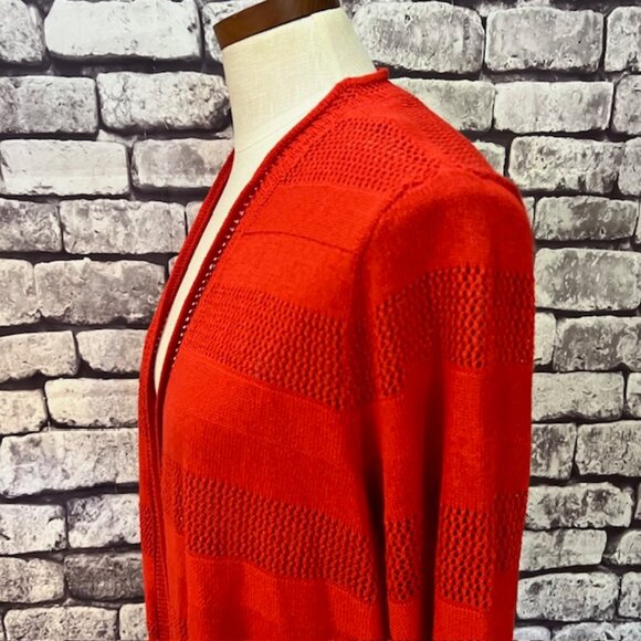 Charter Club Red 3/4 Sleeve Cardigan Sweater Size XL - Picture 5 of 9